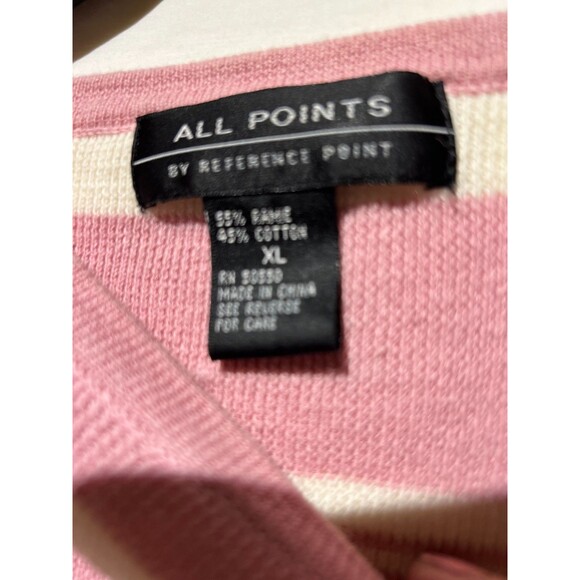 ALL POINTS By Reference Point PINK STRIPED SWEATER SIZE XL - Picture 5 of 5